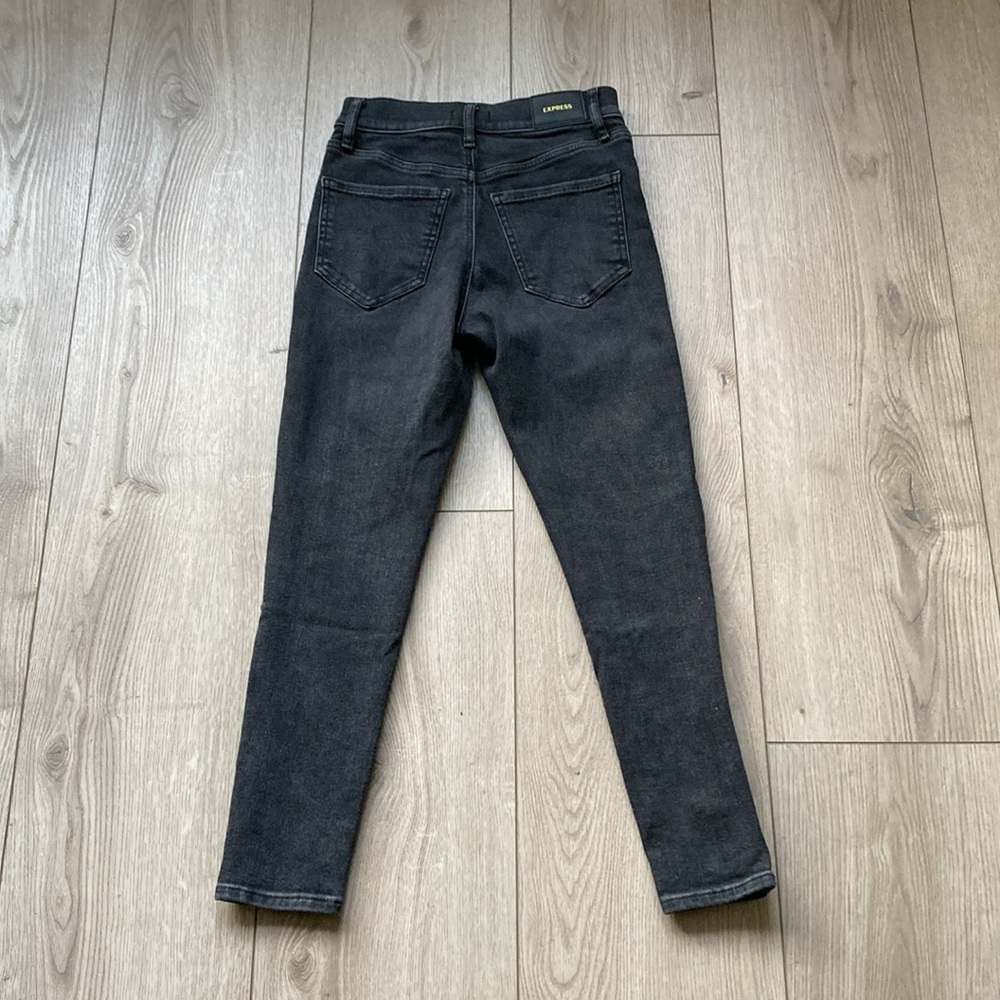 Express Cropped Skinny Jeans High Rise Women’s 0 Black Excellent Non distressed